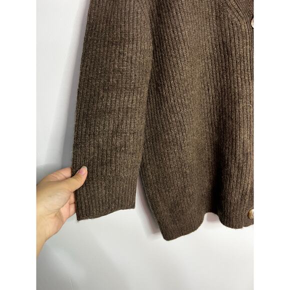 Quince 100% Cashmere Cardigan Sweater Small Soft Brown Button Front Boxy - Picture 3 of 6